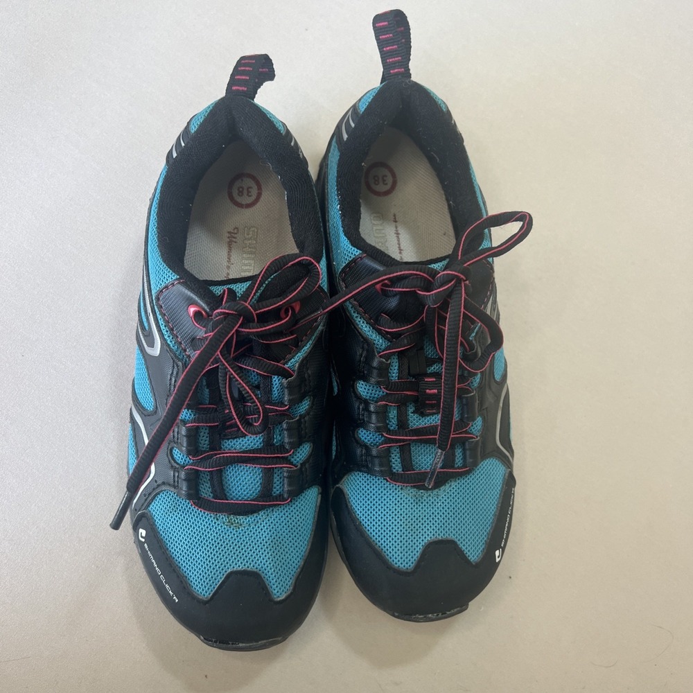 Shimano CW40 ClickR Womens Cycling Shoes Blue Black Pink SPD Cleats Size 38 - Picture 5 of 9